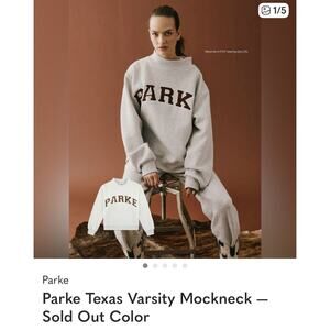 PARKE Varsity Mock, Gray/Cowboy Brown Sold Out Color. Size L/XL. NWT's